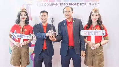Vietjet được vinh danh “Nơi làm việc tốt nhất Châu Á 2024”