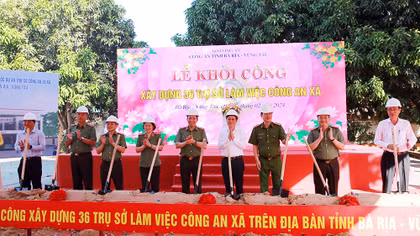 Sớm hoàn thiện, phát huy hiệu quả 36 trụ sở làm việc Công an xã ở tỉnh Bà Rịa-Vũng Tàu