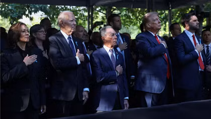 Tổng thống Biden và hai ứng viên Harris, Trump xuất hiện chung một khung hình