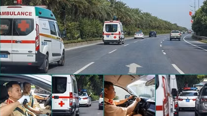 CSGT Thủ đô thần tốc hộ tống an toàn "món quà của lòng nhân ái" ra sân bay