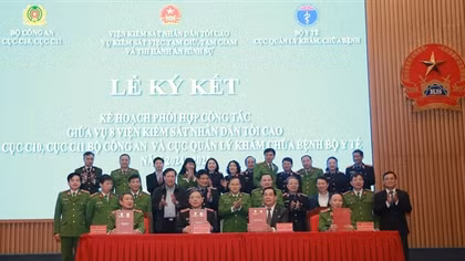 Ký kết kế hoạch phối hợp công tác giữa một số đơn vị thuộc Bộ Công an, Viện KSND Tối cao và Bộ Y tế