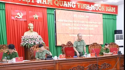 Bộ Công an kiểm tra quản lý xử lý vi phạm hành chính tại Công an tỉnh Sóc Trăng