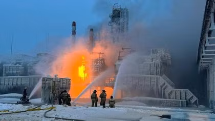 Cháy lớn tại khu phức hợp khí đốt của Nga ở Biển Baltic