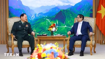 Thủ tướng Phạm Minh Chính tiếp Phó Chủ tịch Quân ủy Trung Quốc Trương Hựu Hiệp