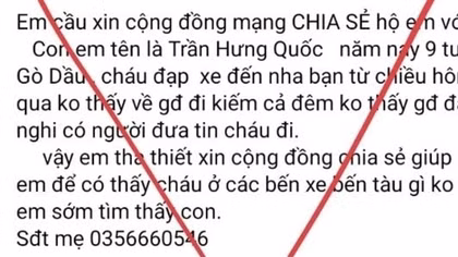 Thêm thông tin cháu trai 9 tuổi mất tích gây xôn xao dư luận