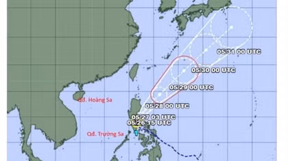 Áp thấp nhiệt đới ngoài khơi Philippines mạnh thành bão Ewiniar