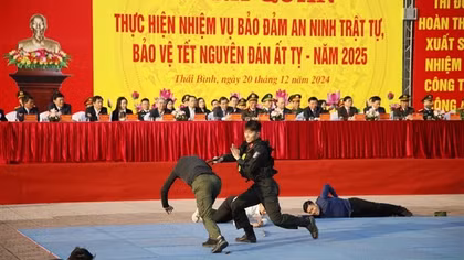 Công an Thái Bình ra quân bảo đảm ANTT, bảo vệ Tết Nguyên đán Ất Tỵ