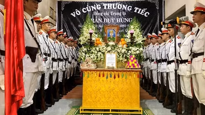 Tổ chức trọng thể lễ truy điệu Trung tá Trần Duy Hùng hy sinh khi làm nhiệm vụ