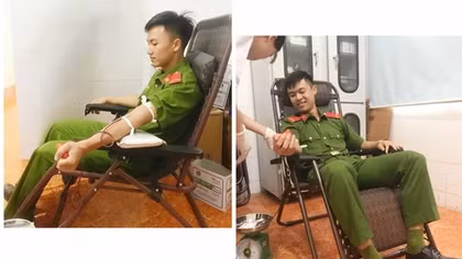 Hai chiến sĩ Cảnh sát PCCC hiến máu kịp thời cứu sản phụ qua cơn nguy kịch