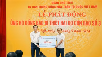 Petrovietnam ủng hộ 20 tỉ đồng giúp đồng bào bị thiệt hại do bão số 3 gây ra