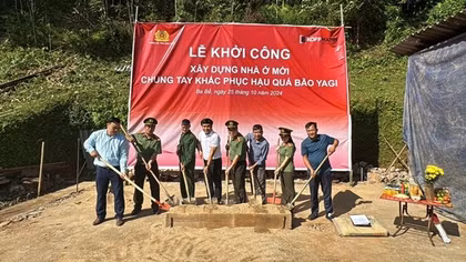 Khởi công xây dựng nhà ở cho 4 hộ gia đình bị thiệt hại bởi thiên tai