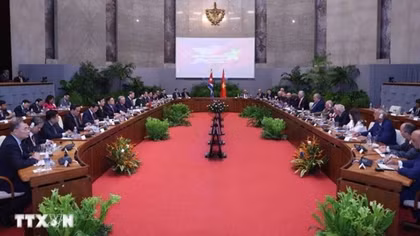 Tổng Bí thư, Chủ tịch nước Tô Lâm hội đàm với Bí thư thứ nhất, Chủ tịch Cuba Miguel Diaz Canel Bermudez