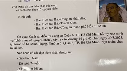 Tìm thân nhân người đàn ông chết chưa rõ nguyên nhân
