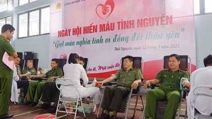 Hơn 600 CBCS Công an Thái Nguyên tham gia hiến máu tình nguyện