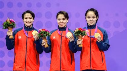 Vận động viên CAND và đồng đội đoạt Huy chương Vàng ASIAD 19