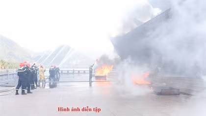 Diễn tập phương án chữa cháy và cứu nạn, cứu hộ tại Khu du lịch Tam Chúc