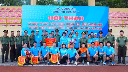 Văn phòng Bộ Công an giành giải Nhất toàn đoàn hội thao cụm thi đua số 6