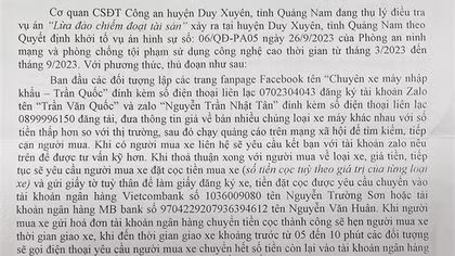 Tìm người bị lừa mua xe qua fanpage “Chuyên xe máy nhập khẩu – Trần Quốc”