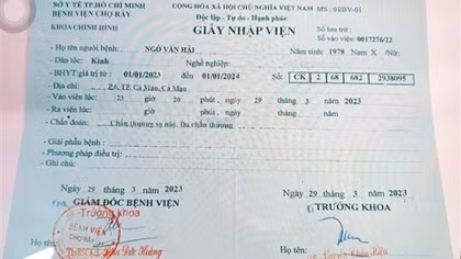 Lại phát hiện "giấy nhập viện" giả
