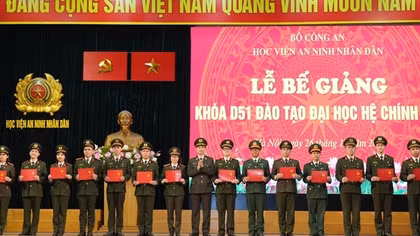 Học viện ANND trao bằng tốt nghiệp cho học viên Khóa D51