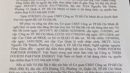 Truy tìm nguyên Tổng giám đốc bị tố cáo chiếm đoạt hơn 9,5 tỉ đồng