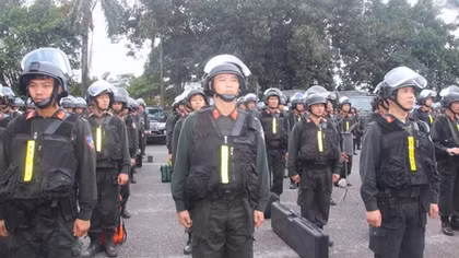 Cảnh sát cơ động tăng cường ứng trực bảo vệ chuyến thăm của Tổng thống Mỹ Joe Biden tại Việt Nam