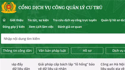 Đăng ký cư trú qua Cổng dịch vụ công trực tuyến sẽ được giảm 50% lệ phí