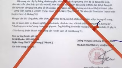 Xuất hiện văn bản giả mạo kêu gọi ủng hộ người dân bị thiệt hại do mưa lũ
