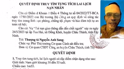 Tìm tung tích nạn nhân tử vong do TNGT