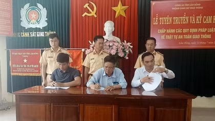 Nhiều doanh nghiệp vận tải hành khách cam kết không vi phạm Luật Giao thông