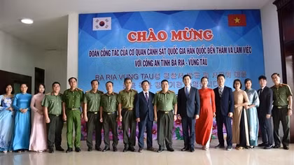 Công an tỉnh Bà Rịa-Vũng Tàu trao đổi công tác với Cảnh sát Quốc gia Hàn Quốc