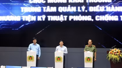 Vĩnh Phúc khai trương Trung tâm quản lý điều hành phương tiện kỹ thuật phòng, chống tội phạm
