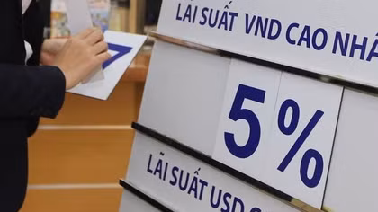 Lãi suất huy động cao nhất tại 4 ngân hàng lớn chỉ còn 5,8%