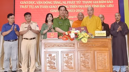 Bạc Liêu vận động tăng, ni, phật tử tham gia đảm bảo ATGT