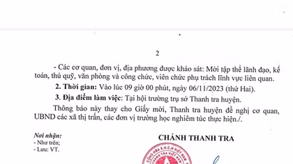 Nhiều trường học hoang mang vì thông báo “lạ” của Thanh tra huyện