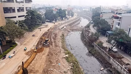 Dự án thoát nước 7.000 tỷ phía Tây Hà Nội nhiều năm vẫn dở dang