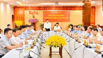 Công bố quyết định kiểm tra của Bộ Chính trị đối với Ban Thường vụ Tỉnh ủy Bình Phước