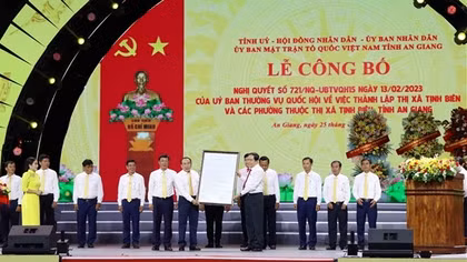 Thành lập thị xã Tịnh Biên (tỉnh An Giang)