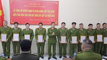Tập huấn và bổ nhiệm 186 điều tra viên Công an cấp xã ở Lạng Sơn