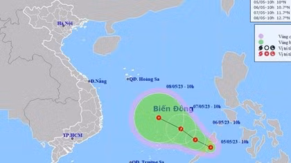 Xuất hiện áp thấp nhiệt đới gần Biển Đông
