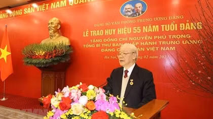 Phát biểu của Tổng Bí thư tại Lễ nhận Huy hiệu 55 năm tuổi Đảng