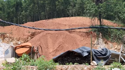 Báo cáo việc công ty ngang nhiên bạt núi lấn chiếm hàng ngàn m2 đất rừng