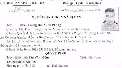 Thông báo của Cơ quan An ninh điều tra Bộ Công an