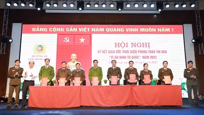 Cụm thi đua số 3 Bộ Công an ký kết giao ước thi đua năm 2023