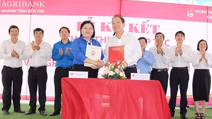 Agribank Bến Tre và Tỉnh Đoàn Bến Tre ký thỏa thuận hợp tác