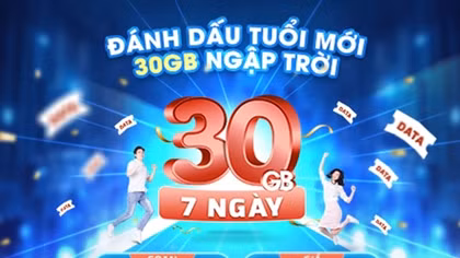 Đánh dấu tuổi mới - 30GB chỉ với 30.000 đồng