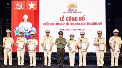 Cục Truyền thông CAND công bố Quyết định thăng cấp bậc hàm, nâng bậc lương năm 2023
