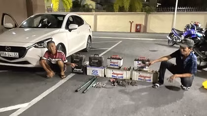 Bắt 2 đối tượng trộm bình ắc quy xe ô tô
