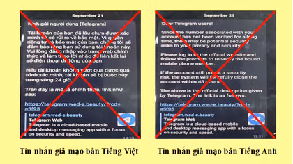 Cảnh báo xâm nhập tài khoản Telegram để chiếm đoạt tài sản