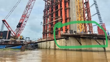 Một công nhân mất tích do sự cố tại công trình cầu Mỹ Thuận 2